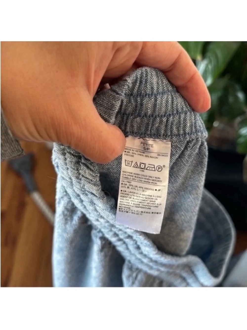 Banana Republic Linen Blend Cargo Style Joggers/pants Sz S Petite Blue